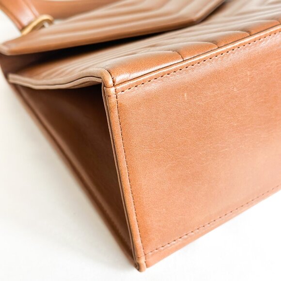 Vintage YSL Top Handle Leather Bag Brown - Picture 11 of 16